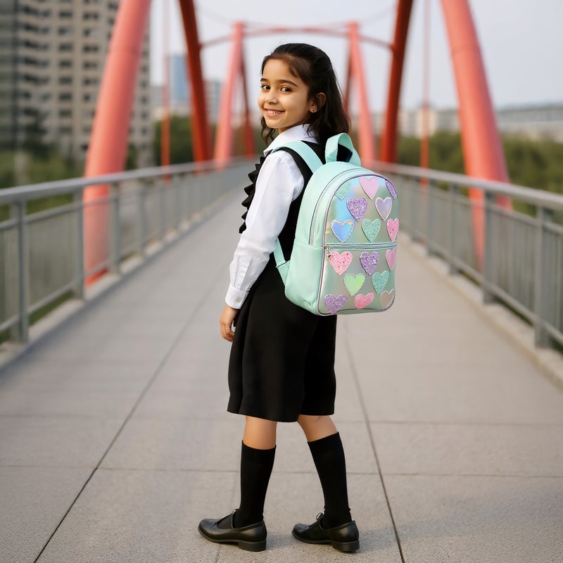 OMG Backpack - Hearts metallic-15.5In-2 Cnmprt (Pvc) Blue \ 31.115X10.16X39.37 - Image 2